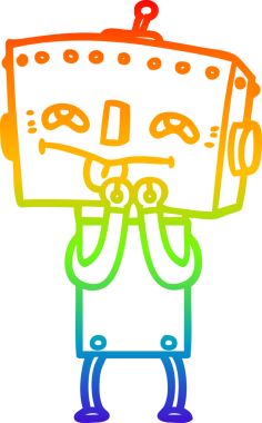 gökkuşağı gradyan çizgisi bir insan tarafından çizilmiş robot çizgi