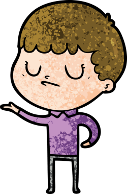 Bir insan tarafından çizilmiş huysuz çocuk çizgi filmi.