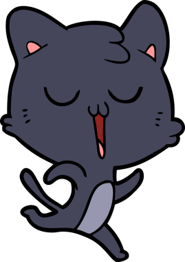 Bir insan tarafından çizilmiş çizgi film kedisi.