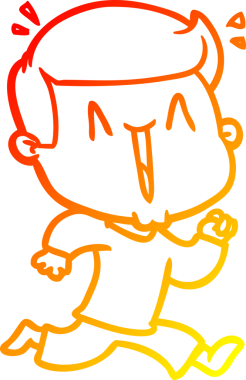 Bir insan tarafından çizilmiş, heyecanlı bir çizgi film çizimi.