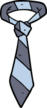 Çizgili ofis kravatını bir insan çizmiş.