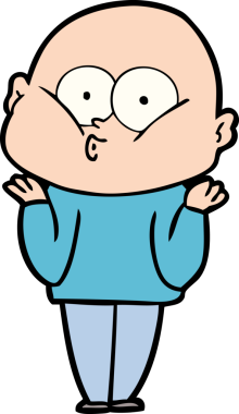 Bir insan tarafından çizilmiş kel bir adam.