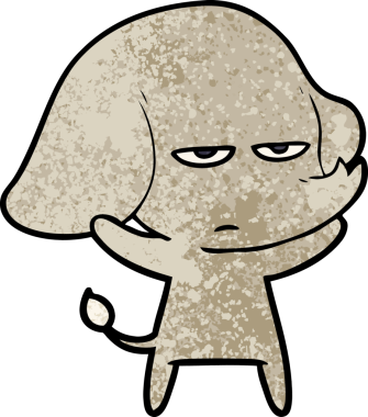 Bir insan tarafından çizilmiş kızgın bir fil.