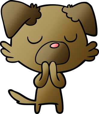 Bir insan tarafından çizilmiş çizgi film köpeği.