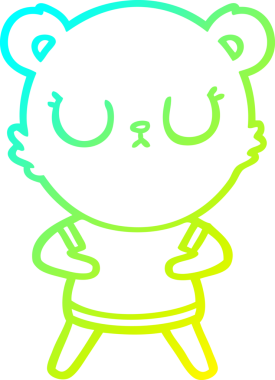 Bir insan tarafından çizilmiş barışçıl bir ayının soğuk gradyan çizgisi.