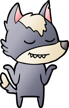 Bir insan tarafından çizilmiş dost canlısı bir kurt.