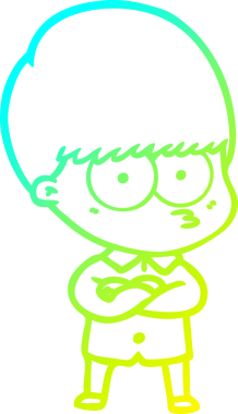 Bir insan tarafından çizilmiş soğuk gradyan çizgi film karakteri.