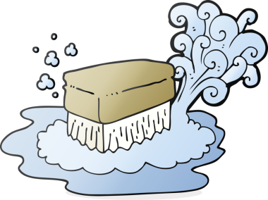 Bir insan tarafından çizilmiş karikatür fırçası.