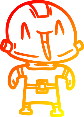 Bir insan tarafından çizilen çizgi film robotunun sıcak çizgi çizimi