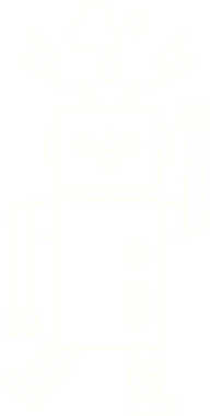 Bir insan tarafından çizilen Çılgın Robot Tebeşiri