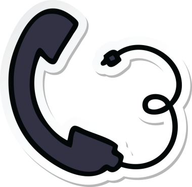 Bir insan tarafından çizilmiş şirin bir telefon ahizesinin çıkartması.