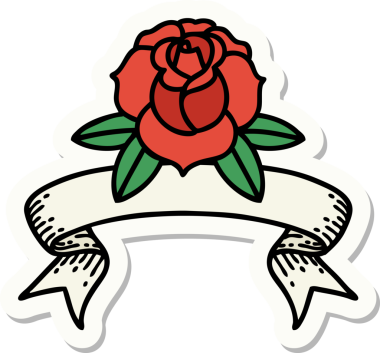 Bir insan tarafından çizilmiş çiçek pankartıyla dövme stili