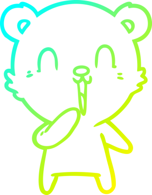 Bir insan tarafından çizilmiş mutlu bir çizgi film ayısının çizimi.