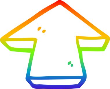 gökkuşağı gradyan çizgi çizimi bir insan tarafından çizilmiş bir ok sembolü