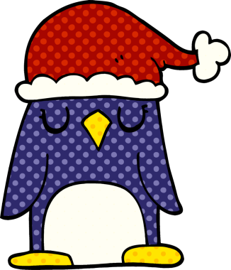 Bir insan tarafından çizilmiş bir karalama Noel pengueni.
