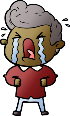 Bir insan tarafından çizilmiş ağlayan bir karikatür.