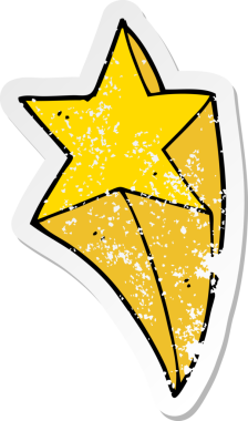 Bir insan tarafından çizilmiş bir çizgi film yıldızının sıkıntılı çıkartması.