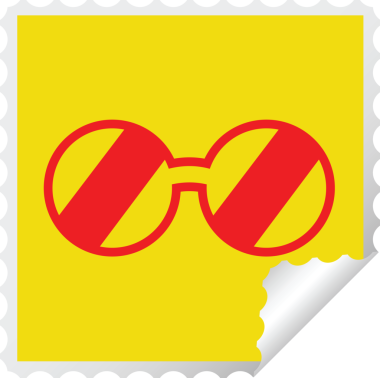 Bir insan tarafından çizilmiş grafik vektör illüstrasyon kare soyma etiketi