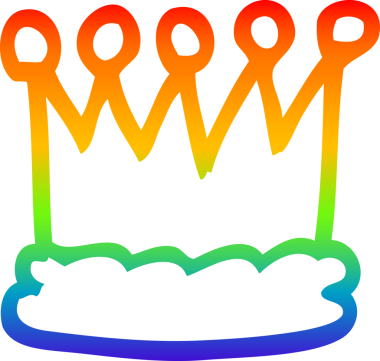 Gökkuşağı gradyan çizgi çizimi Bir insan tarafından çizilmiş altın taç