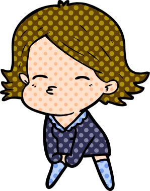 Bir insan tarafından çizilmiş karikatür kadın.