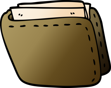 Bir insan tarafından çizilmiş eski deri cüzdan.