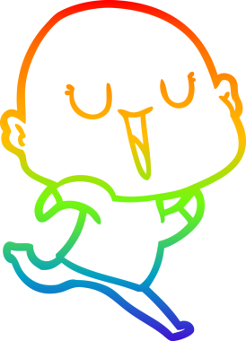 gökkuşağı gradyan çizimi mutlu bir çizgi kel adamın çizimi bir insan tarafından çizildi