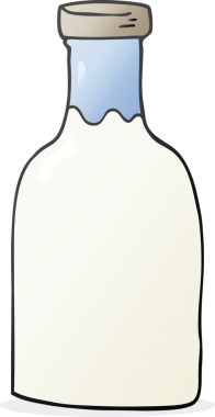 Bir insan tarafından çizilmiş karikatür süt şişesi.