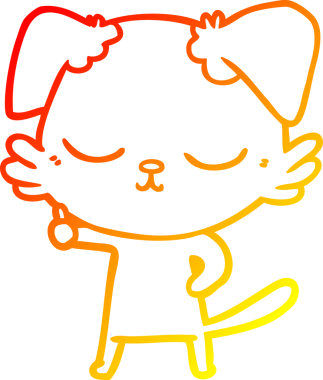 Bir insan tarafından çizilmiş sevimli bir köpeğin sıcak çizgi çizgisi.