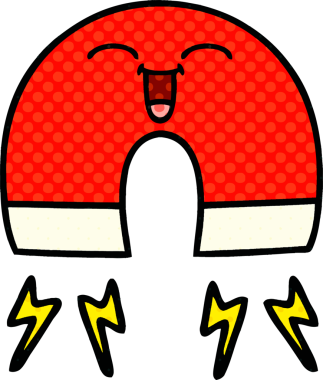 bir insan tarafından çizilmiş bir mıknatısın çizgi roman tarzı