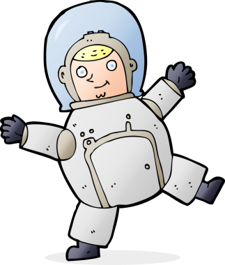 Bir insan tarafından çizilmiş bir astronot.