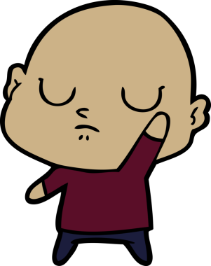 bir insan tarafından çizilmiş kel bir adam.