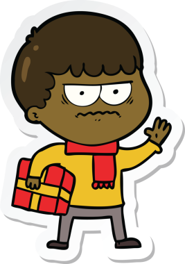 Bir insan tarafından çizilmiş bir karikatür çıkartması.