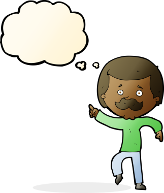 Bir insan tarafından çizilmiş bir düşünce balonuyla dans eden baba.