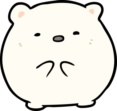 Bir insan tarafından çizilmiş şirin bir kutup ayısı.