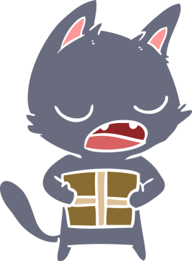 Konuşan kedi düz renkli çizgi film Bir insan tarafından çizildi