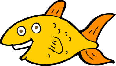 bir insan tarafından çizilmiş karikatür balığı