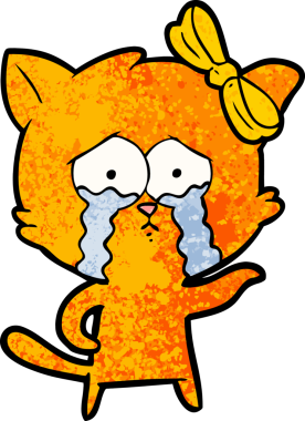 Bir insan tarafından çizilmiş çizgi film kedisi.