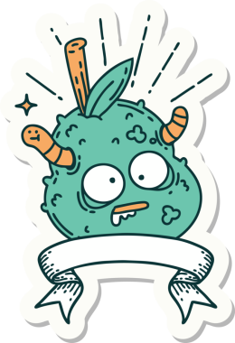 Bir insan tarafından çizilmiş çürük armut dövmesi stili.