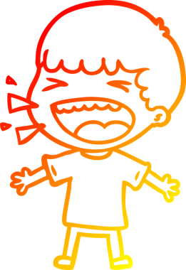 Bir insan tarafından çizilmiş gülen adamın sıcak çizgi çizimi.