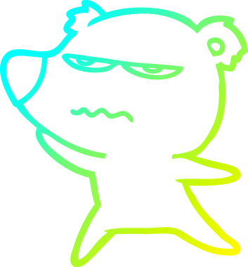 Bir insan tarafından çizilen kızgın ayı karikatürünün soğuk gradyan çizgisi