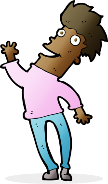 Bir insan tarafından çizilmiş mutlu bir adam.