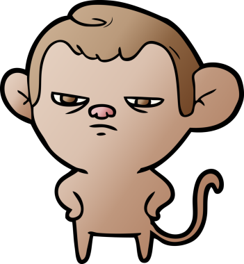 Bir insan tarafından çizilmiş çizgi maymun.