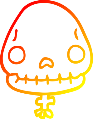 Bir insan tarafından çizilmiş bir cadılar bayramı kafatası çizgi çizimi.