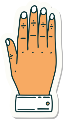 Bir insan tarafından çizilmiş geleneksel bir el dövmesi çıkartması.