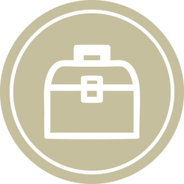 bir insan tarafından çizilen araç kutusu dairesel simgesi