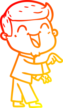 Bir insan tarafından çizilmiş gülen çizgi film karakterinin sıcak çizgi çizimi