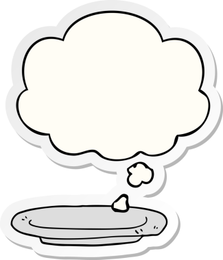 Düşünce baloncuklu çizgi film levhası bir insan tarafından çizilmiş.