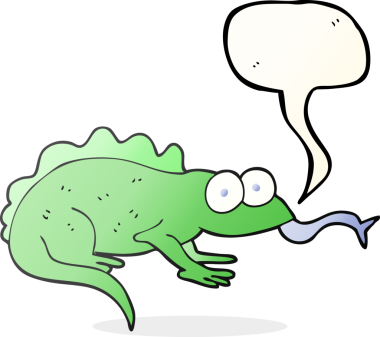 Bir insan tarafından çizilmiş serbest konuşma balonu karikatürü kertenkelesi