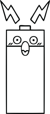 Bir insan tarafından çizilmiş bir pilin çizgi çizimi