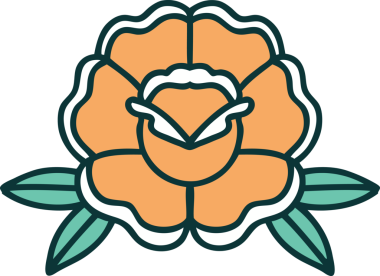 Bir insan tarafından çizilmiş bir çiçeğin ikonik dövme şekli